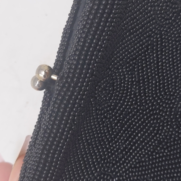 VTG 60s Silk Beaded Richere Bag by Walborg Clutch Hand Made in Japan Black - Picture 11 of 13